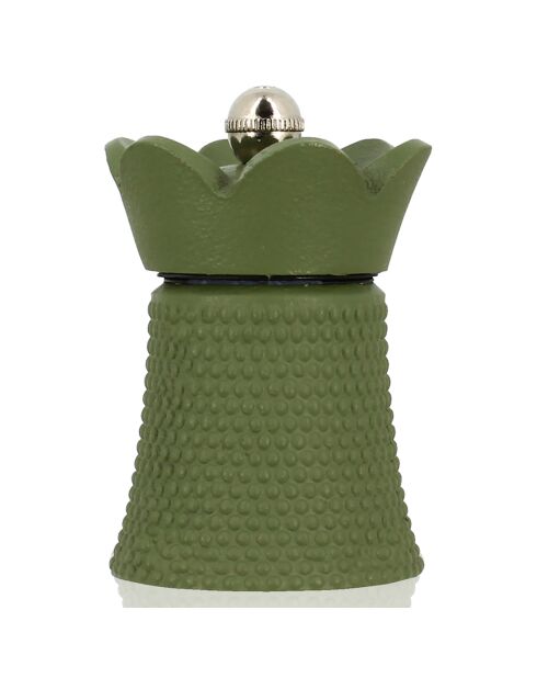 Moulin à poivre/sel Hawai en fonte kaki - 6x6x8 cm