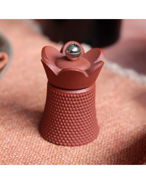 Moulin à poivre/sel Hawai en fonte terracotta - 6x6x8 cm