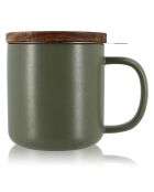 Tisanière avec couvercle en Grès & Acacia Juliet inox/kaki/naturel - 300ml