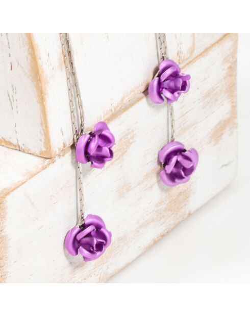 Given Flor oorbellen zilver/paars