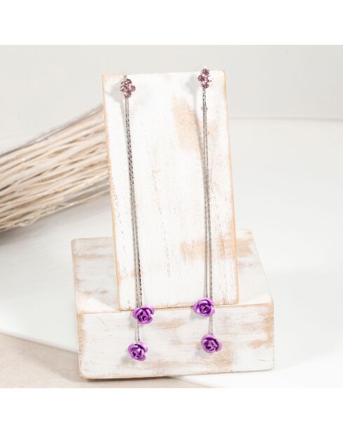 Given Flor oorbellen zilver/paars