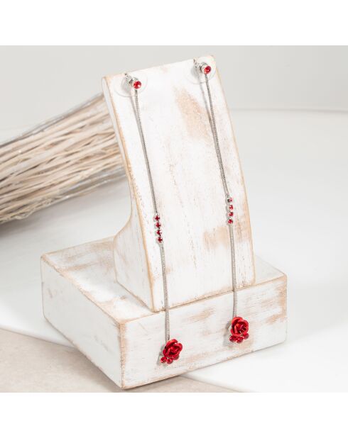 Given Flor Ohrringe silber/rot