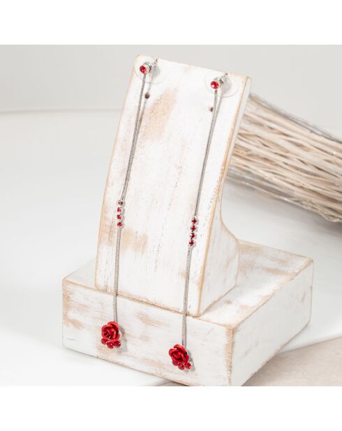 Given Flor Ohrringe silber/rot