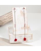 Given Flor Ohrringe silber/rot