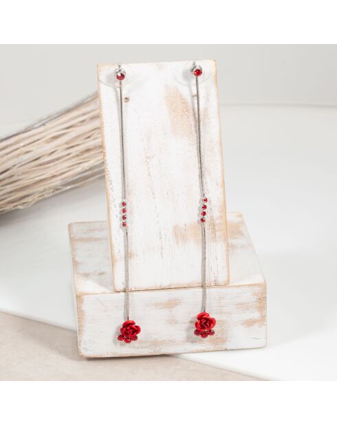 Given Flor Ohrringe silber/rot