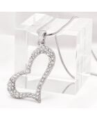 Collier Valentino argenté/blanc