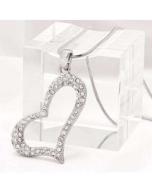 Collier Valentino argenté/blanc