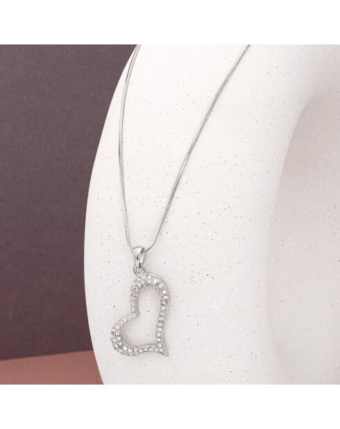 Collier Valentino argenté/blanc