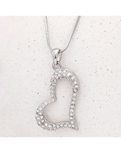 Collier Valentino argenté/blanc