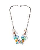 Collier Printania argenté/multicolore
