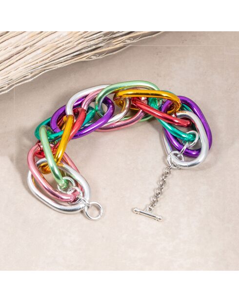 Bracelet Rock Chain argenté/multicolore