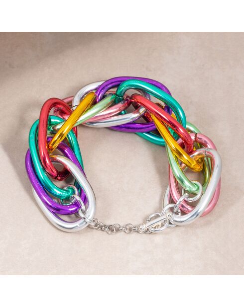 Bracelet Rock Chain argenté/multicolore