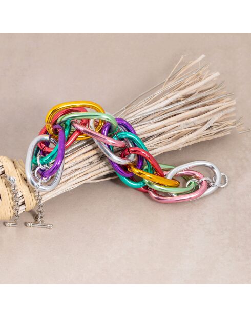 Bracelet Rock Chain argenté/multicolore