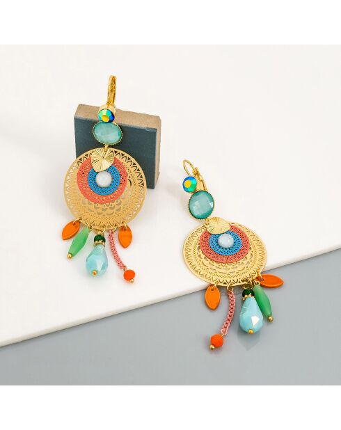 Boucles d'oreilles Vilareal doré/multicolore