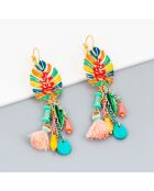 Boucles d'oreilles Leavora doré/multicolore