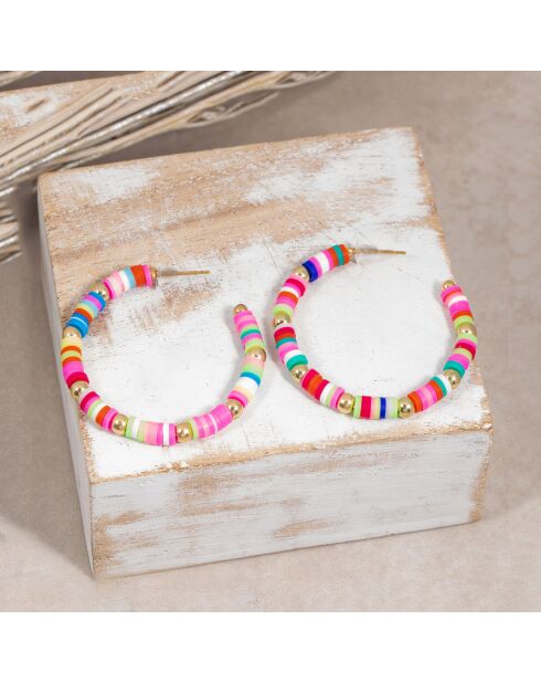 Eodol goud/veelkleurige oorbellen