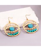 Boucles d'oreilles Eyona doré/turquoise