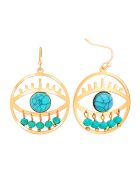 Boucles d'oreilles Eyona doré/turquoise