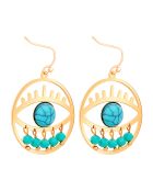 Boucles d'oreilles Eyona doré/turquoise