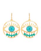 Boucles d'oreilles Eyona doré/turquoise