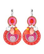 Boucles d'oreilles Farandol argenté/rose framboise