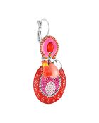 Boucles d'oreilles Farandol argenté/rose framboise