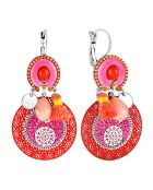 Boucles d'oreilles Farandol argenté/rose framboise
