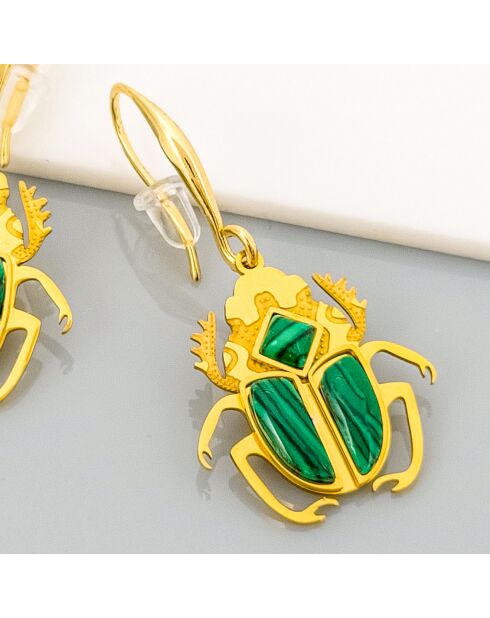 Goud/groene oorbellen van Gyptis