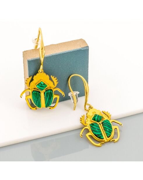 Goud/groene oorbellen van Gyptis