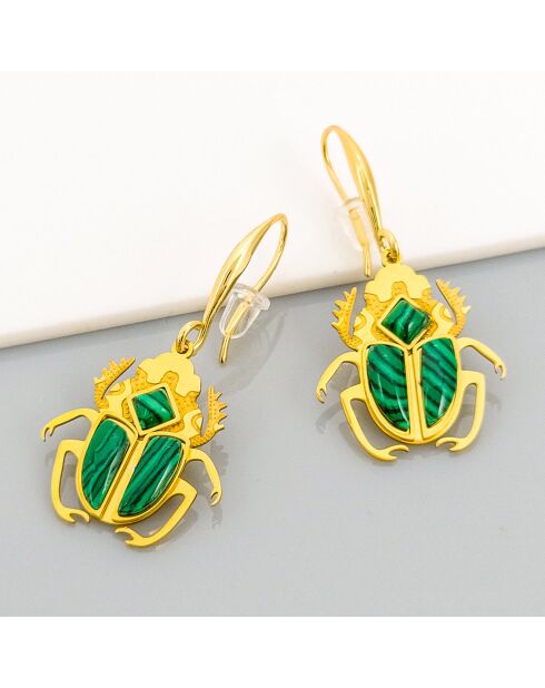 Goud/groene oorbellen van Gyptis