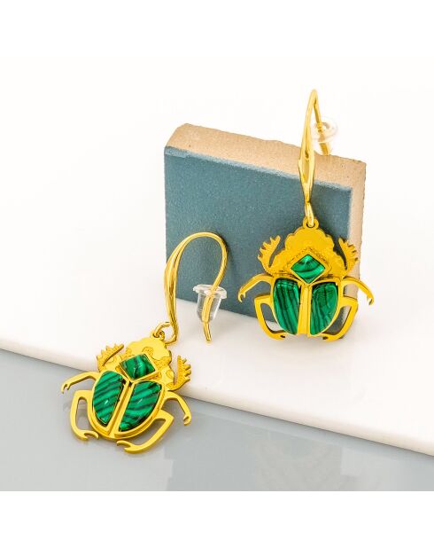 Goud/groene oorbellen van Gyptis