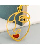 Parijse goud/rode oorbellen