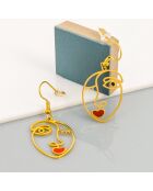 Parijse goud/rode oorbellen