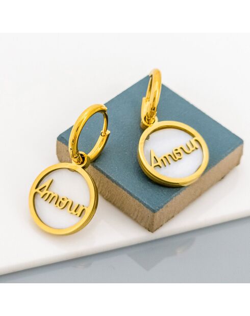 Amour gold/weiße Ohrringe