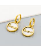 Amour goud/witte oorbellen