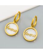 Amour goud/witte oorbellen