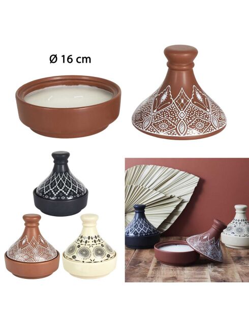 Vela aromática Tajine en colores aleatorios, 3 mechas, 12 h