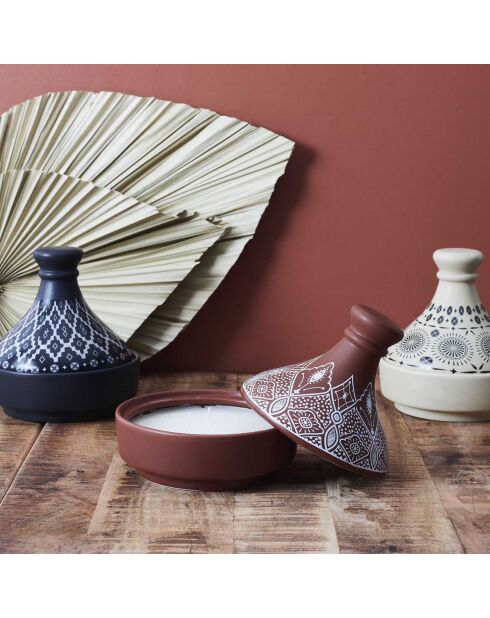 Vela aromática Tajine en colores aleatorios, 3 mechas, 12 h