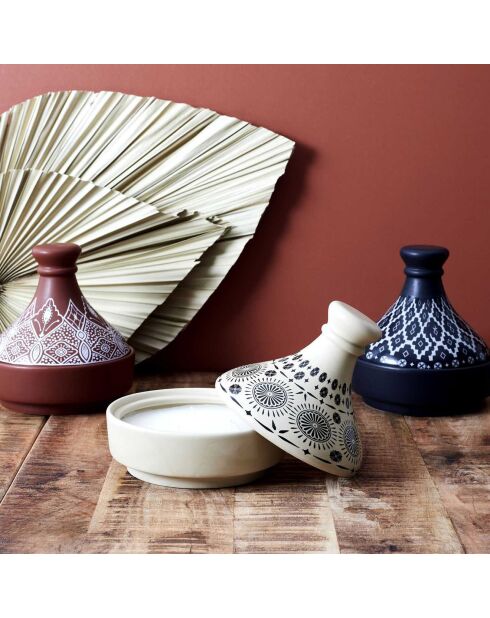 Vela aromática Tajine en colores aleatorios, 3 mechas, 12 h