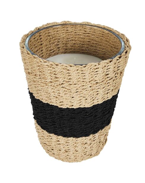 Bougie parfumée panier tressé - 3 mèches 70h
