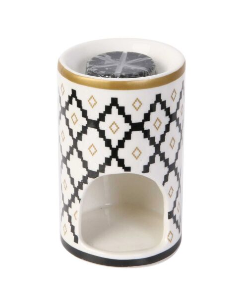 Brule parfum et cire parfumée en Porcelaine coloris aléatoire  - 7.2x11.6x7.2 cm