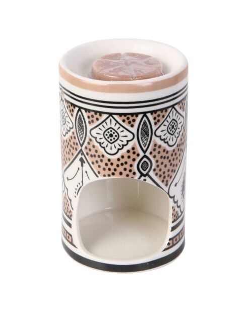 Brule parfum et cire parfumée en Porcelaine coloris aléatoire  - 7.2x11.6x7.2 cm