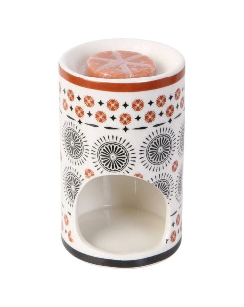 Brule parfum et cire parfumée en Porcelaine coloris aléatoire  - 7.2x11.6x7.2 cm