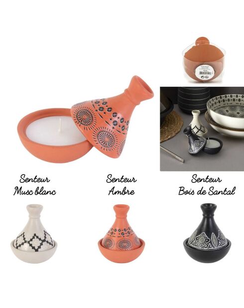 Bougie parfumée tajine coloris aléatoire - 1 mèche 5h