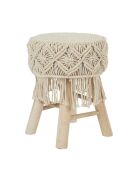 Tabouret Boho beige/marron - 32x42x32 cm