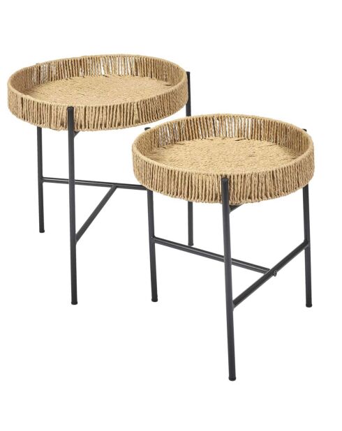 2 Tables gigognes pampa marron/noir