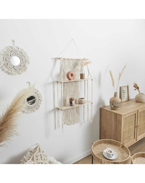 Etagère double Boho beige/marron - 50x85x13 cm