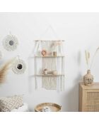 Etagère double Boho beige/marron - 50x85x13 cm