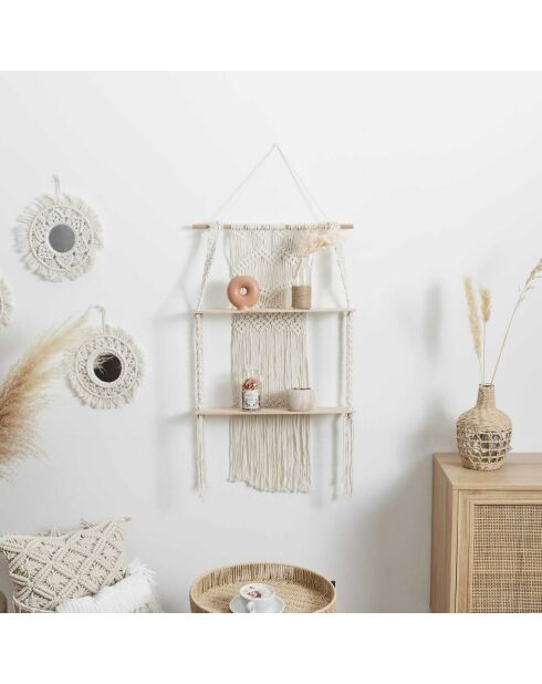 Etagère double Boho beige/marron - 50x85x13 cm