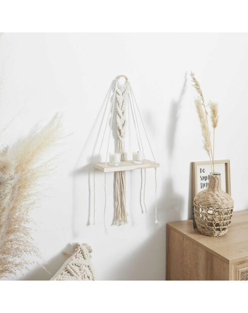 Etagère déco Boho beige/marron - 25x62.5x10 cm